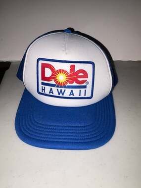 Dole Hawaii Trucker Hat Blue White Mesh Snapback Cap